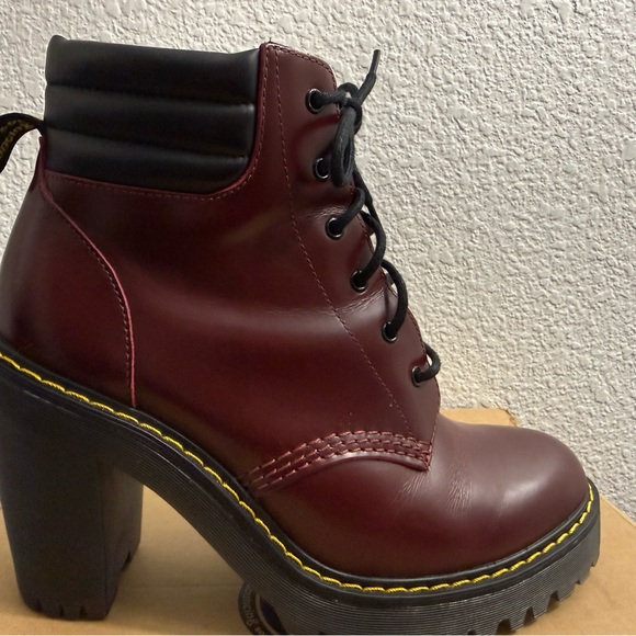 Dr. Martens Persephone ShirazOx Blood Lace-Up Boots 6-hole Platform Heeled Docs - Picture 2 of 16